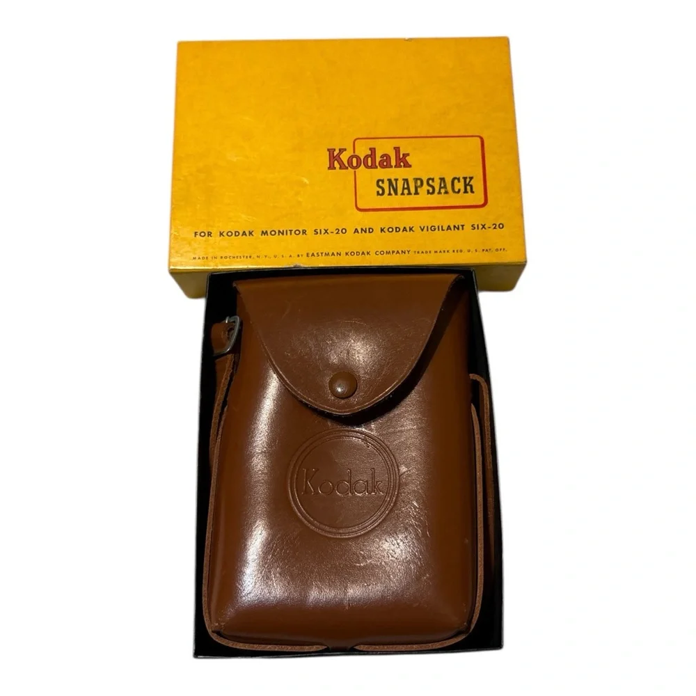 Kodak Brown Leather Snapsack with Strap